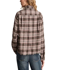 Lucky Brand Women's Plaid Cotton Flannel Button-Front Shirt