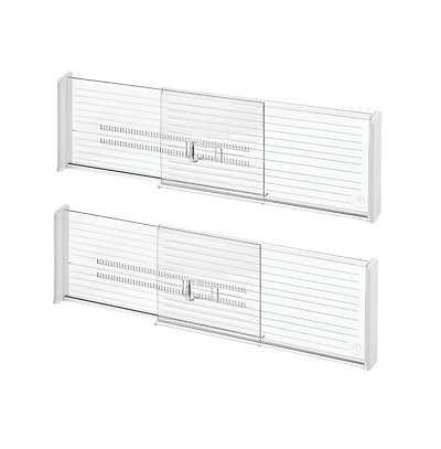 iDesign Recycled Plastic Adjustable Drawer Dividers - Set of 2 - Clear