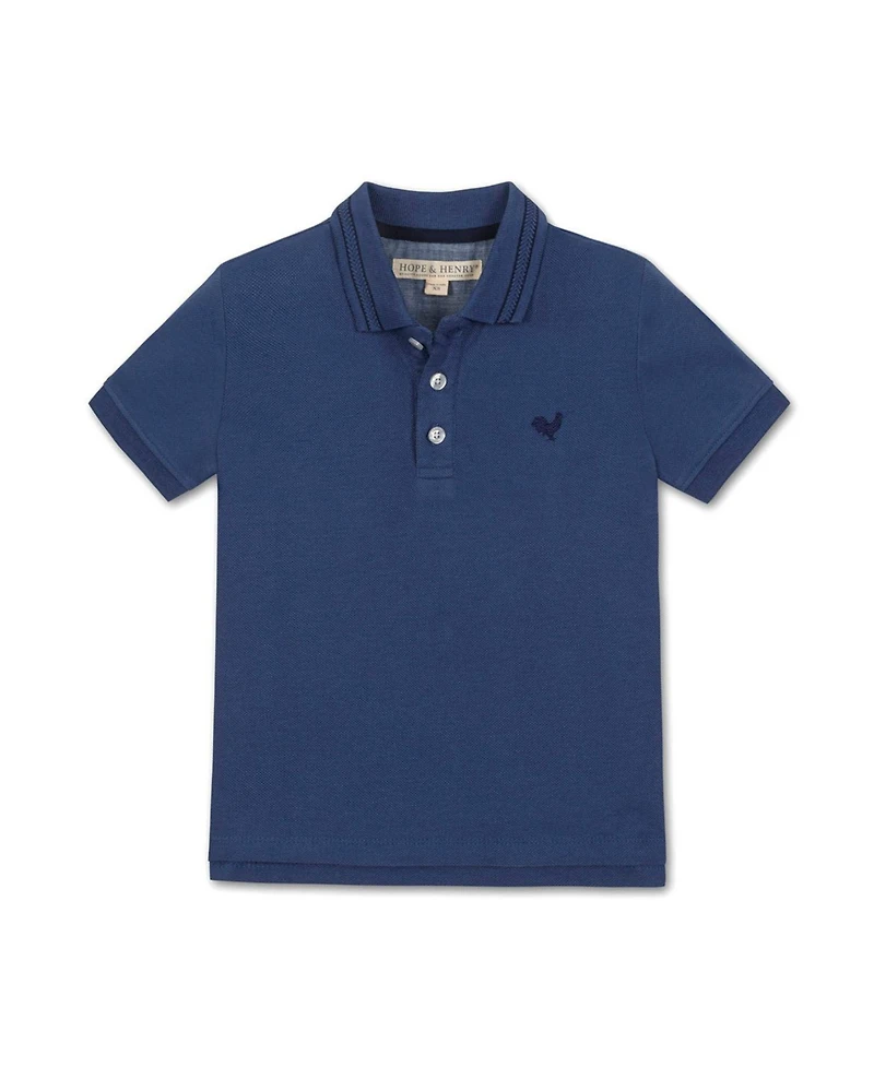 Hope & Henry Little and Big Boys' Organic Short Sleeve Knit Pique Polo Shirt