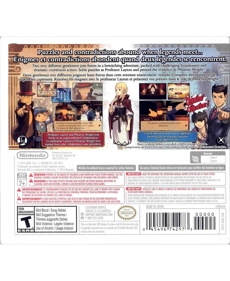 Nintendo Professor Layton vs Phoenix Wright Ace Attorney