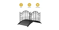 Slickblue Sturdy Outdoor Rust-Proof Metal Arch Garden Bridge for Durable Landscaping