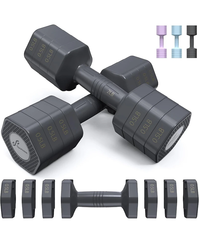 Adjustable Dumbbells Hand Weights Set: 4 In 1 Weight Each 2lb 3lb 4lb 5lb Free Weights Dumbbells Set