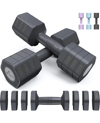 Adjustable Dumbbells Hand Weights Set: 4 In 1 Weight Each 2lb 3lb 4lb 5lb Free Weights Dumbbells Set