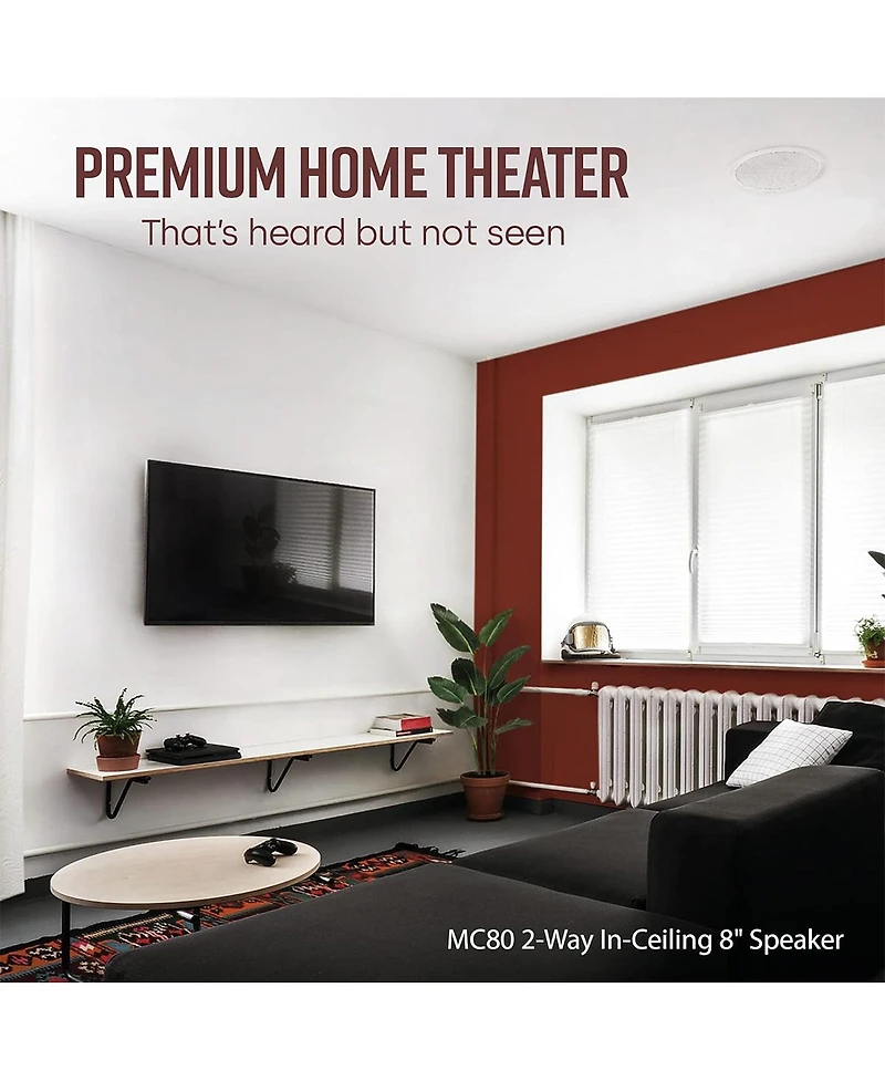 Polk Audio Mc 80 8" In Ceiling Speakers - Pair (White)