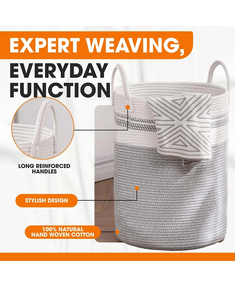 Cheer Collection Large Laundry Hamper (15" x 19.7