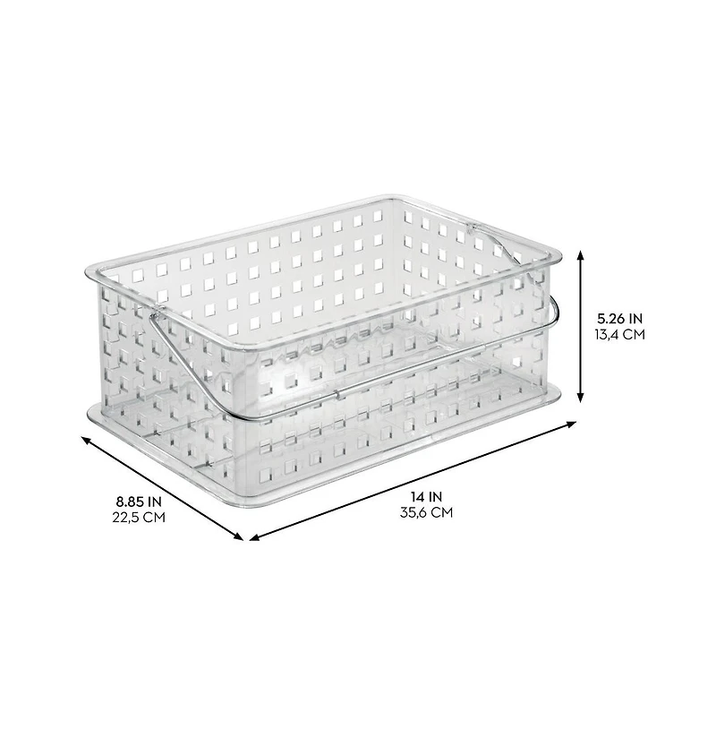 iDesign Large Stackable Shower Caddy Basket, Clear, Made in Usa