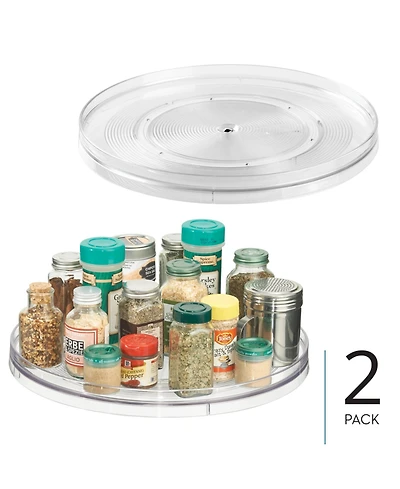 iDesign 14.5-Inch Round Lazy Susan Organizer - Set of 2 - Clear