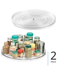 iDesign 14.5-Inch Round Lazy Susan Organizer - Set of 2 - Clear