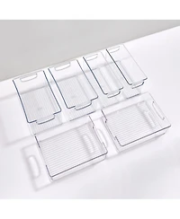 iDesign Plastic Stackable Pantry Bins with Handles, 6 Pack, Clear, Made in Usa