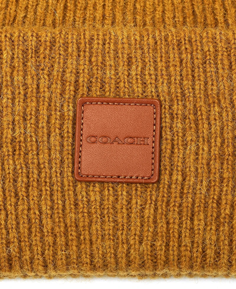 Coach Men's Leather Patch Bean Hat