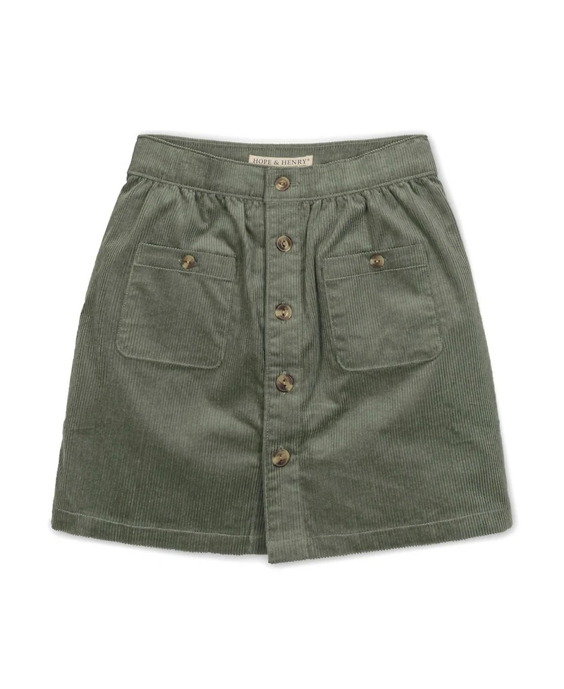 Hope & Henry Toddler Girls Organic Corduroy Button Front Skirt