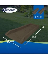 Suncast Outdoor Decorative Rain Gutter Downspout Splash Block, Java (2 Pack)
