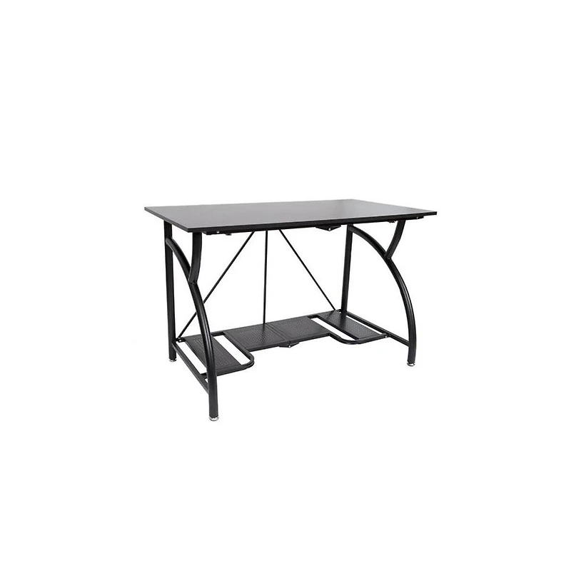Origami Multi Purpose Folding Wooden Office Computer Furniture Table Desk, Black