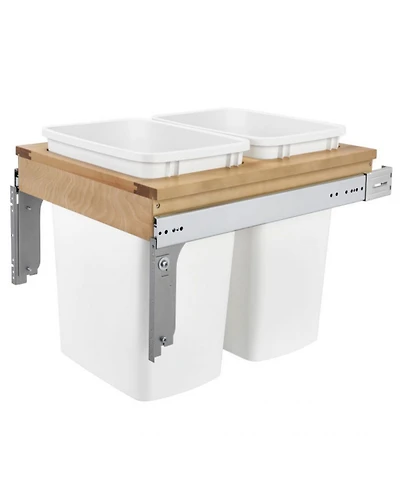 Rev-a-Shelf Double Pullout Top Mount Trash Can 35 qt., White, 4WCTM-21DM2-162