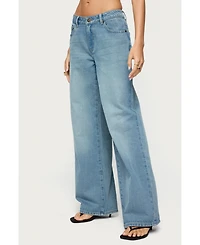 Edikted Women's Raelynn Washed Low Rise Jeans