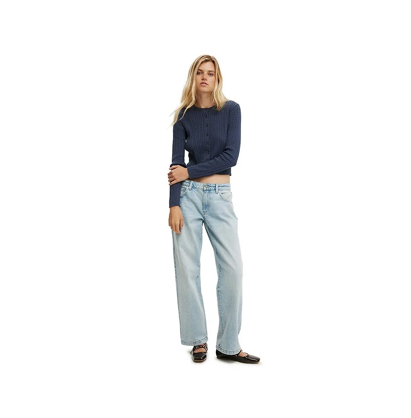 Cotton On Women's Crew Neck Cardigan