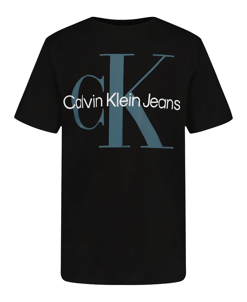 Calvin Klein Big Boys Monogram Logo Short Sleeve T-Shirt