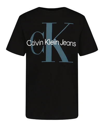 Calvin Klein Big Boys Monogram Logo Short Sleeve T-Shirt