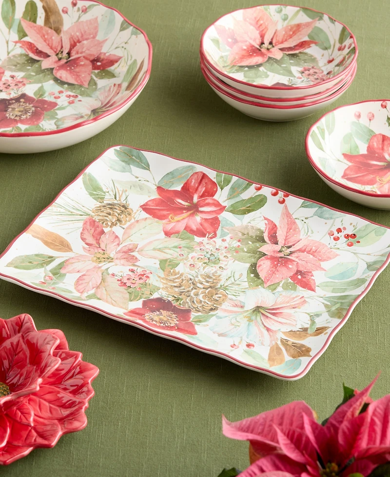 Certified International Winter Blooms Rectangular Platter