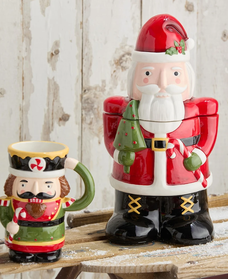 Certified International Nutcracker Parade 3-d Santa Cookie Jar