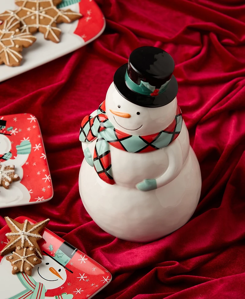 Certified International Christmas Whimsy Snowman 3-d Cookie Jar