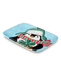 Certified International Christmas Whimsy Penguin Rectangular Platter