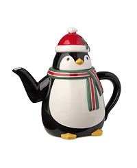Certified International Christmas Whimsy Penguin 3-d Teapot