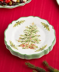 Certified International Holly Tree Melamine Dinner Plates, Set of 4