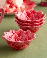 Certified International Winter Blooms Poinsettia Ice Cream Bowls, Set of 4