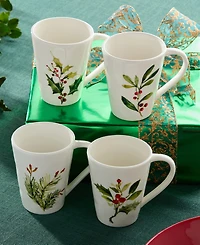 Certified International Holly Vines Mugs, Set of 4