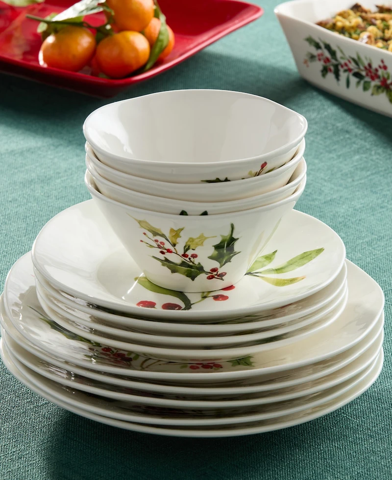 Certified International Holly Vines Ice Cream Bowls, Set of 4