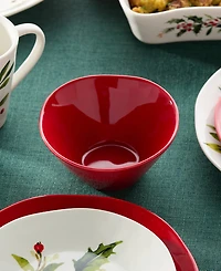 Certified International Berry Red Christmas Ice Cream Bowls, Set of 4