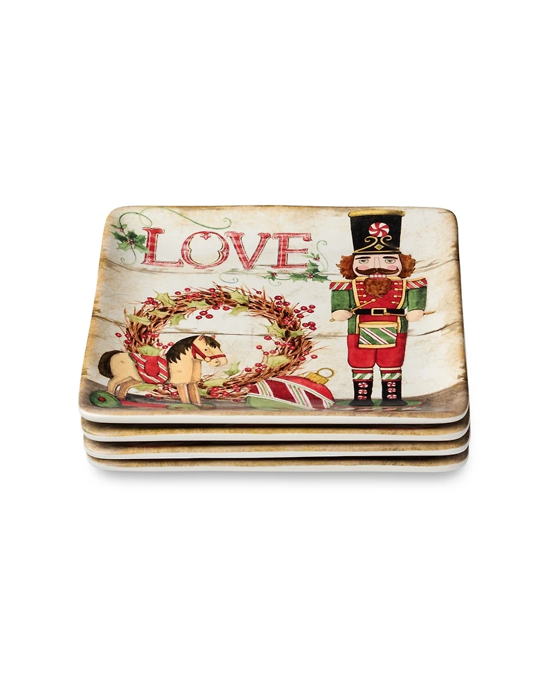 Certified International Nutcracker Parade Dessert Plates, Set of 4