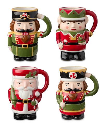 Certified International Nutcracker Parade 3-d Mugs, Set of 4