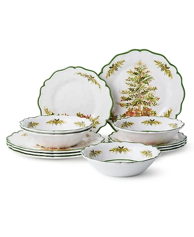 Certified International Holly Tree Melamine 12-Pc. Dinnerware Set, Service for 4