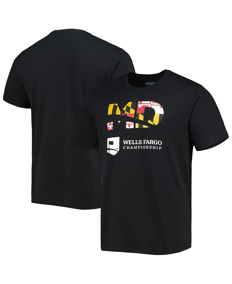 Levelwear Men's Black 2022 Wells Fargo Championship Maryland Flag T-Shirt