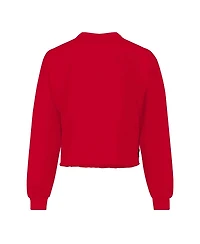 Spirit Jersey Women's Scarlet Nebraska Huskers Slouchy Cropped Long Sleeve T-Shirt