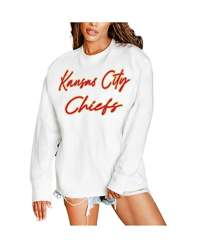Gameday Couture Women's White Kansas City Chiefs Classic Comeback Oversized Long Sleeve T-Shirt