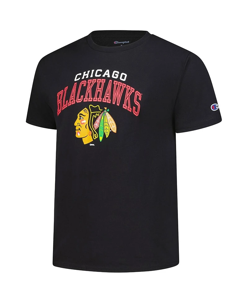 Champion Men's Black Chicago Blackhawks Primary Logo T-Shirt