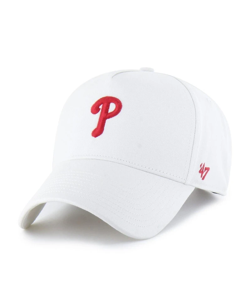 '47 Brand Men's White Philadelphia Phillies Foundational Pinch Offside Adjustable Hat