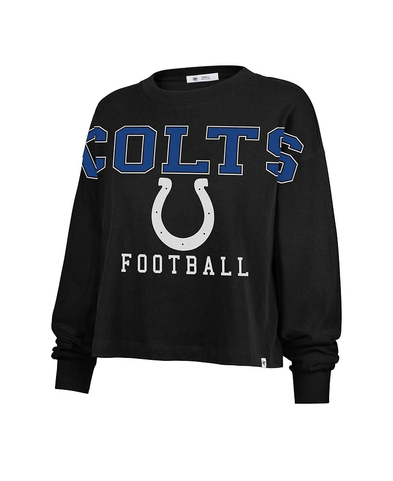 '47 Brand Women's Black Indianapolis Colts Outreach City Oversized Long Sleeve T-Shirt