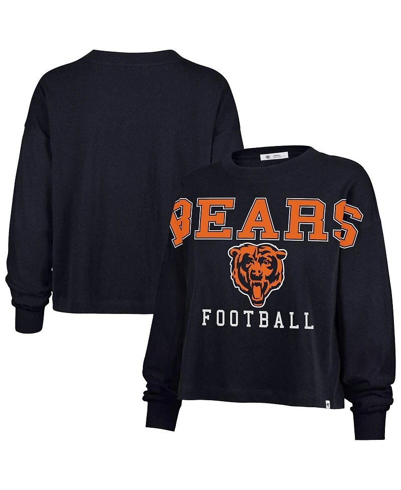'47 Brand Women's Navy Chicago Bears Outreach City Oversized Long Sleeve T-Shirt