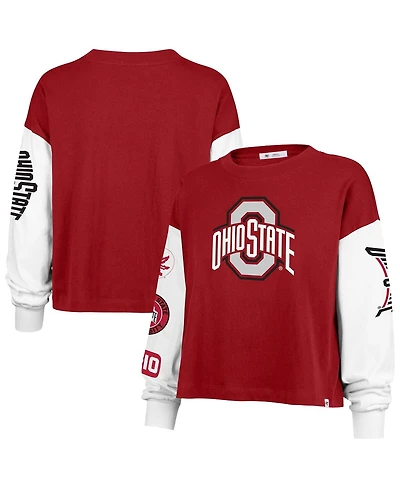 '47 Brand Women's Scarlet Ohio State Buckeyes Sydney Long Sleeve T-Shirt