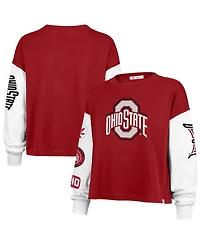 '47 Brand Women's Scarlet Ohio State Buckeyes Sydney Long Sleeve T-Shirt