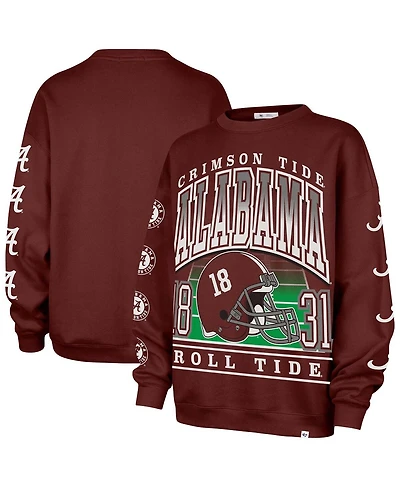 '47 Brand Women's Crimson Alabama Tide Go Big Oversized Pullover Sweatshirt