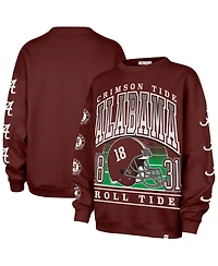 '47 Brand Women's Crimson Alabama Tide Go Big Oversized Pullover Sweatshirt