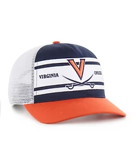 '47 Brand Big Boys and Girls Navy/Orange Virginia Cavaliers Super Stripe Hitch Adjustable Trucker Hat