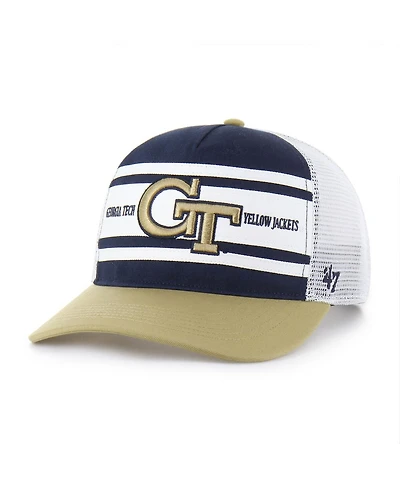 '47 Brand Big Boys and Girls Navy/Gold Georgia Tech Yellow Jackets Super Stripe Hitch Adjustable Trucker Hat