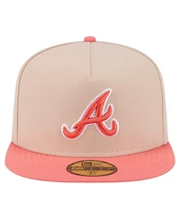 New Era Men's /Light Beige Atlanta Braves Two-Tone Color Pack A-Frame 59FIFTY Fitted Hat