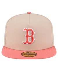 New Era Men's Light Beige/ Boston Red Sox Two-Tone Color Pack A-Frame 59FIFTY Fitted Hat
